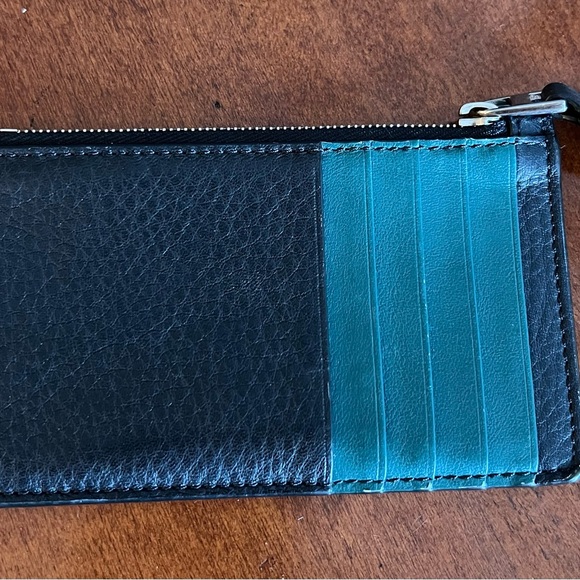 Burberry black/green Card holder with zipper - Picture 3 of 5